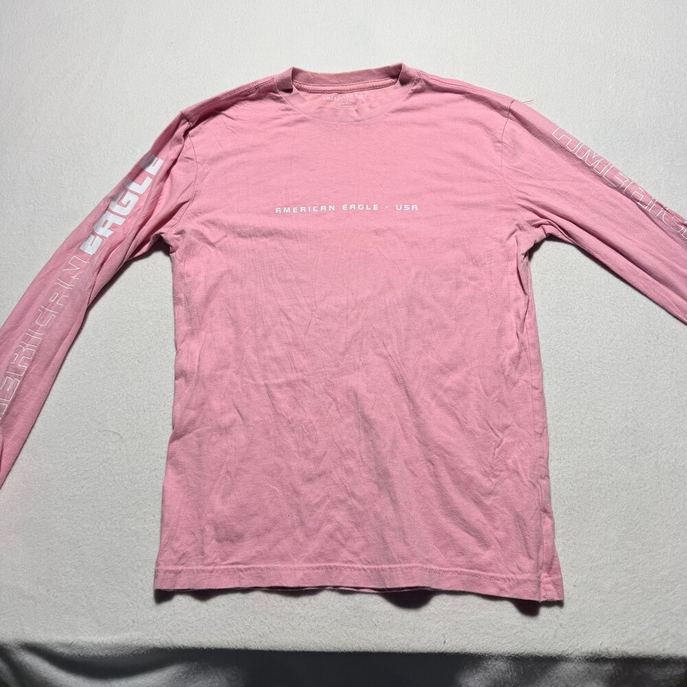 American Eagle XS Pink Long Sleeve Shirt Cotton Polyester Blend